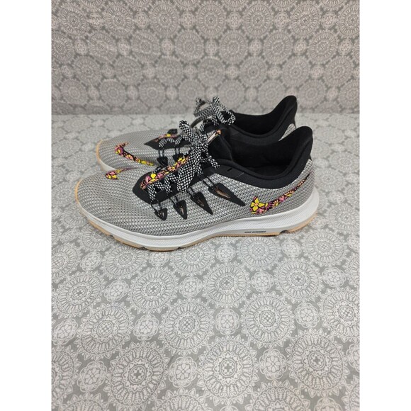 Nike Air Zoom Pegasus 35 Women Gray Pink Floral Running Shoes Size 10 - Picture 3 of 8